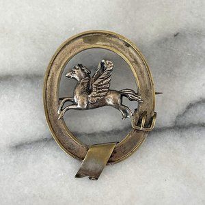 Antique Victorian Pegasus Pendant Brooch Pin Vintage Buckle Design Whimsigoth